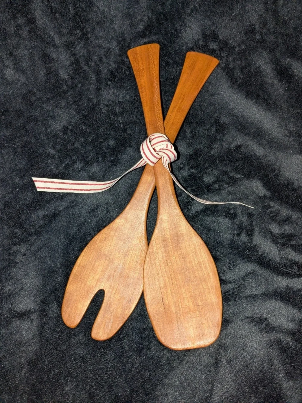 Andrew Pearce Wooden Salad Servers for Large Cherry Bowl
